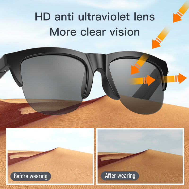 Touch Based Intelligent Bluetooth Sunglasses Business Wireless Headphones