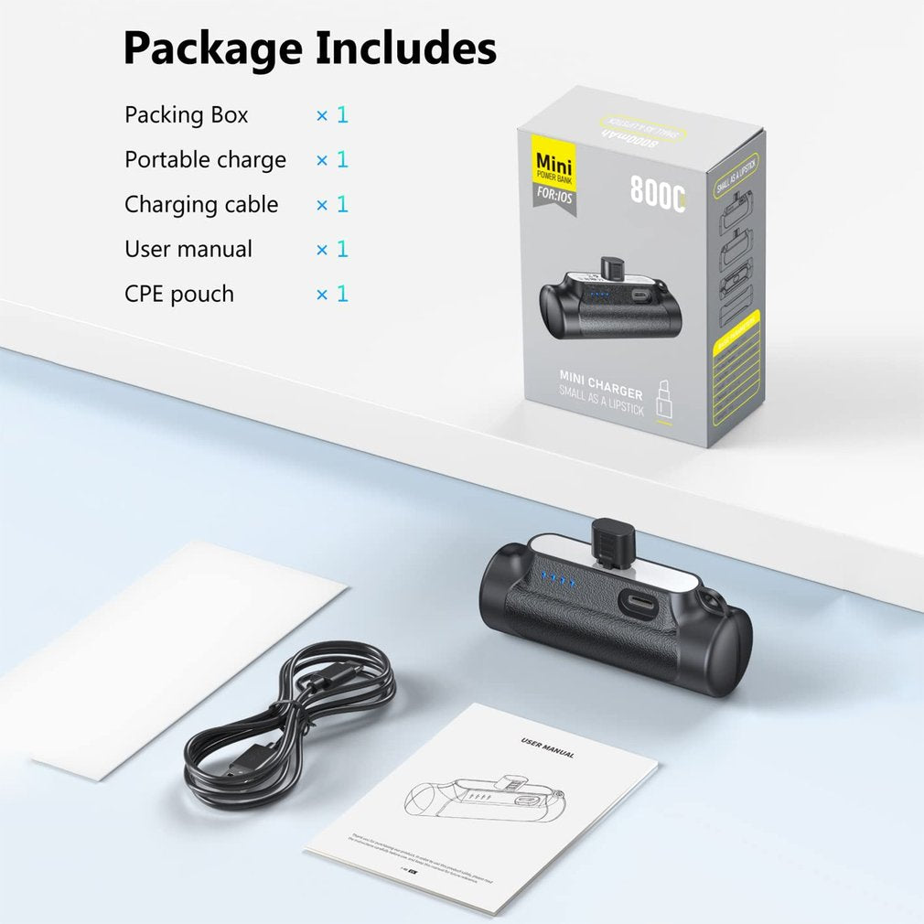 Portable Power Bank Mini 5000mah Lightweight Backup Power Supply